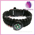 outdoor survival 7 strands 550 paracord bracelet with flint fire start compass and whistle